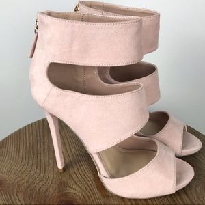 Beautiful Rose Pink Peep Toe Heels